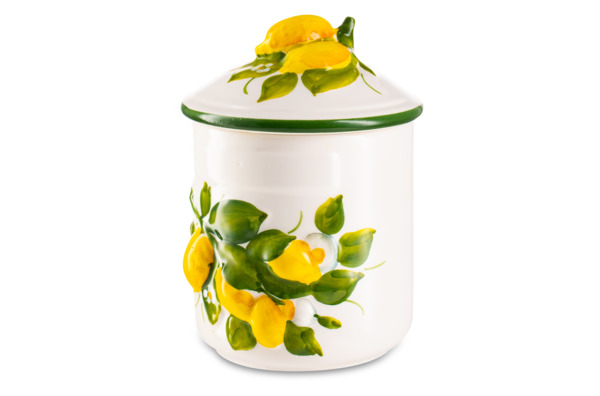 Банка для печенья Edelweiss Лимоны и цветы 10х10 см, h17 см, керамика